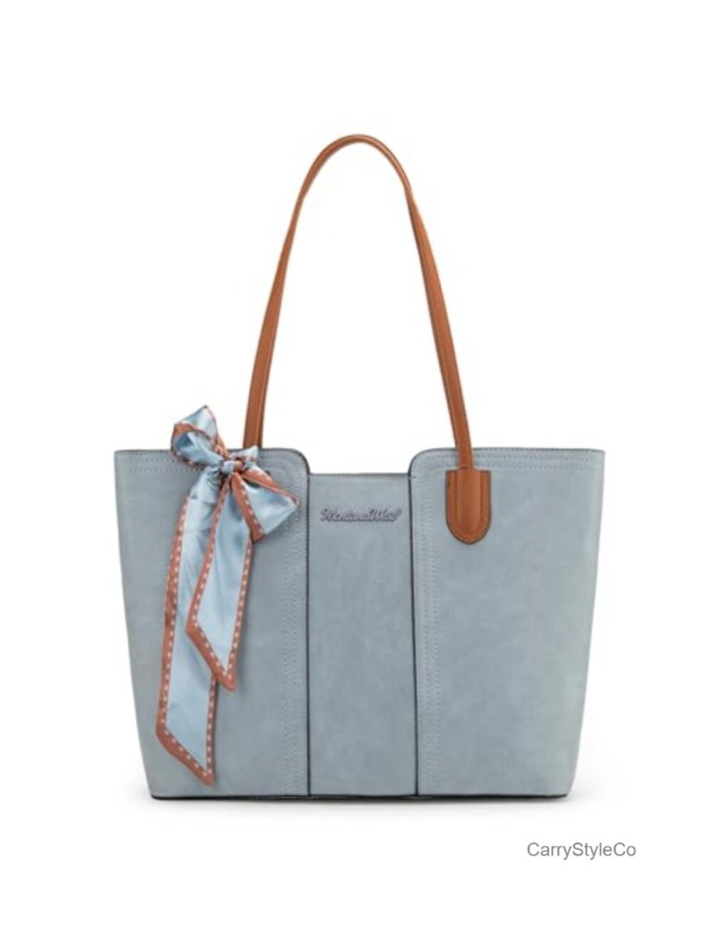Faux Leather Top Handle Satchel Purse Tote Work Bag with Scarf
